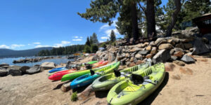 Tahoe Sands Resort kayaks on the beach