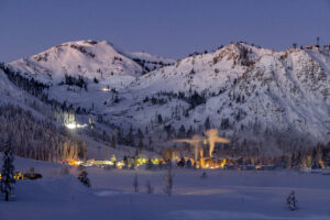 Palisades Tahoe at dusk